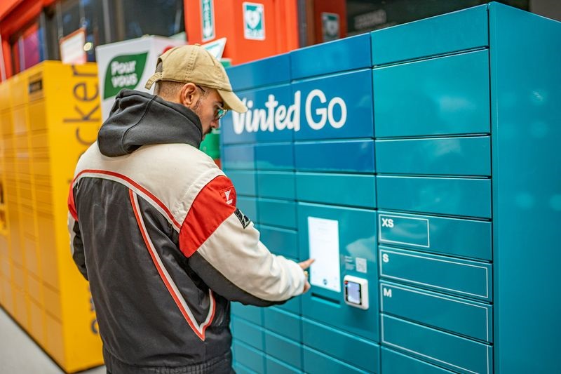 Customer using a Vinted Go locker supplied by Bloq.it